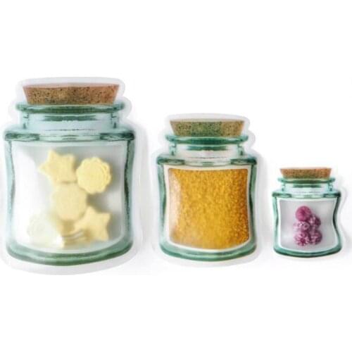 100pcs Recyclable Smell Proof Plastic Bags Candy Nut Jar Pouches Reusable Kitchen Storage Packaging Bags