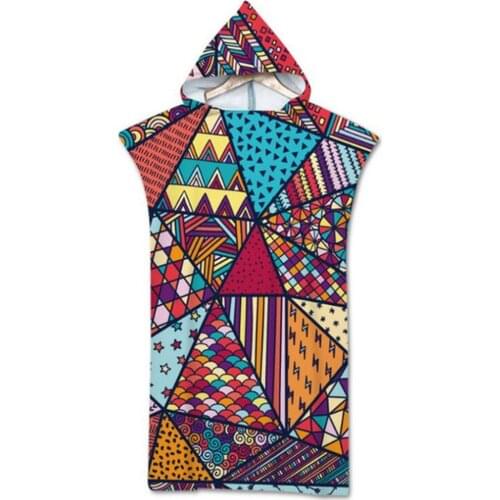 Summer Holiday Hooded Beach Towel Microfiber Wetsuit Changing Robe Poncho Surf Towel for Swimming Outdooor Bathrobe Bath Towels