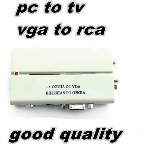 1PCS PC VGA to TV AV RCA Signal Adapter Converter Video Switch Box Supports NTSC PAL Factory direct sales good quality