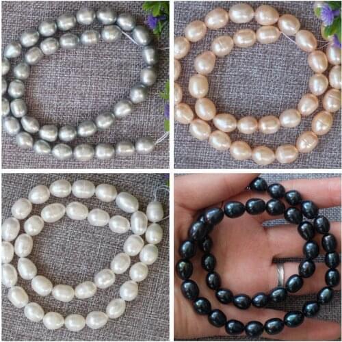 Natural 8-9MM Grey/pink/white/black Rice Freshwater pearl loose Beads