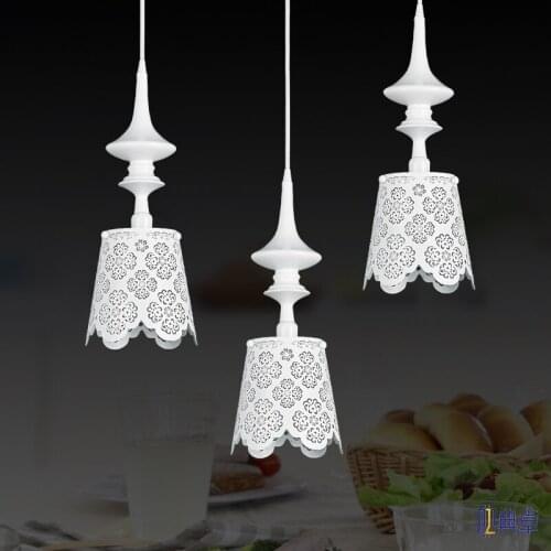 Simple fashion garden engraved hollow LED romantic art Pendant Lights living room bedroom restaurant bar iron lamp flower