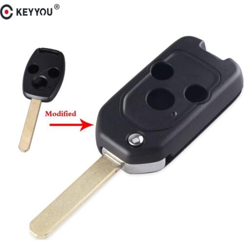 KEYYOU 3 Button Modified Flip Folding Remote Car Key Shell For Honda ACCORD CRV CIVIC ODYSSEY Pilot Auto Fob Key Case Cover