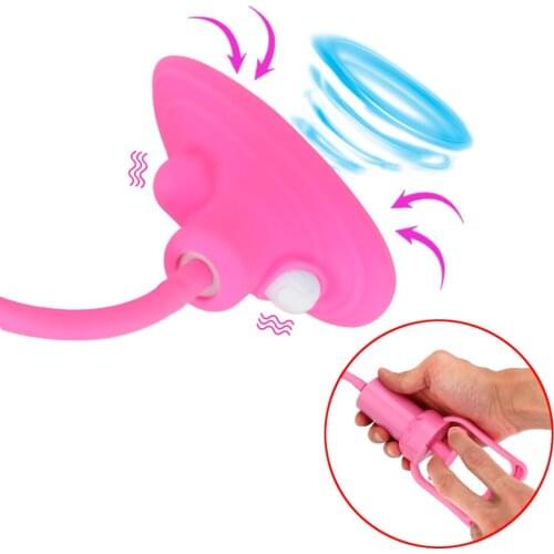 Nipple Vibrator Vacuum Pussy Pump Clitoris Stimulator 10 Speed Vagina Pump Tongue Licking Sucking Sex Toys For Woman