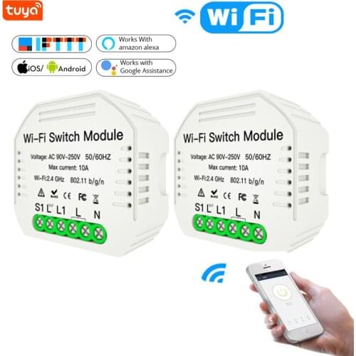 2 Pieces Tuya Wifi Smart Light Switch Diy Breaker Module Smart home Automation Wi-Fi Switch Works with Alexa Google Home IFTT