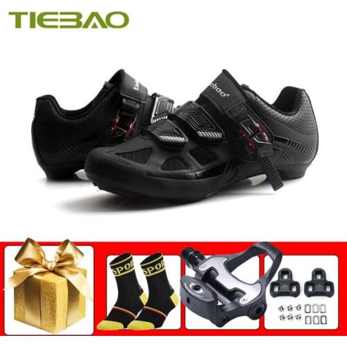 TIEBAO Cycling Shoes Road Sapatilha Ciclismo Breathable Self-locking Wear-resistant Racing Bicycle Sneakers Outdoor Footwear