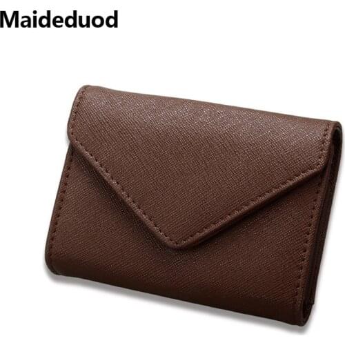 Maideduod High Quality Fashion Split Leather Credit Card Holders Accordion Design ID Bank Card Cases Coin Pocket