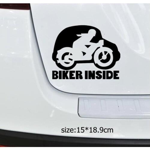 15*18.9cm biker inside car stickers funny auto sticker decals N520
