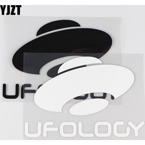 YJZT 14×9.5CM Ufolocy Car Stickers Funny Window Decor Personality Ufo Vinyl Decals Black / Silver 10A-0430