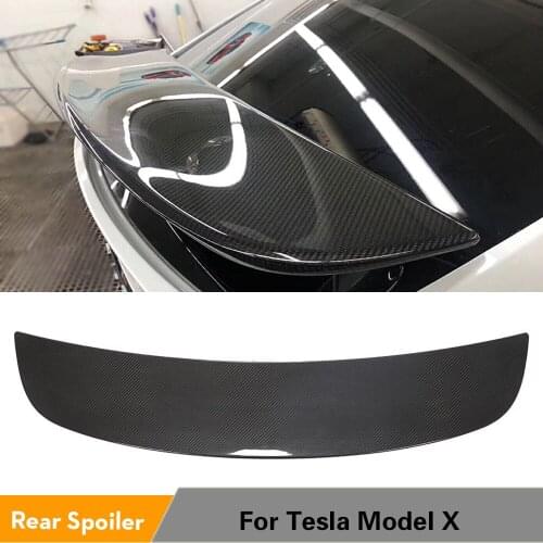 Carbon Fiber Rear Trunk Spoiler for Tesla Model X SUV 2017 - 2020 Carbon Fiber Rear Trunk Boot Lip Wing Spoiler Trunk Lid