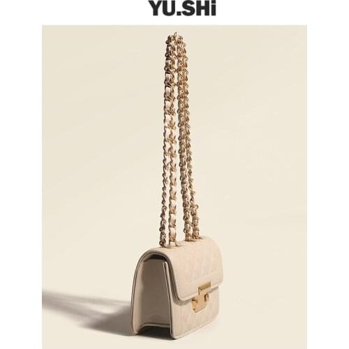 Womens bag new 2021 popular spring and summer fashion Lingge red chain One Shoulder Messenger Bag