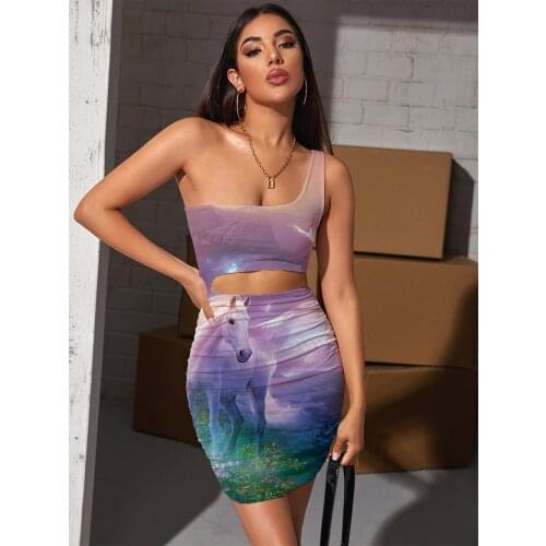 Giyu Brand Unicorn Dress Women Animal Vestido Sexy Bird 3d Print Harajuku Bodycon Dress Womens Clothing Mini Evening Beach Beach