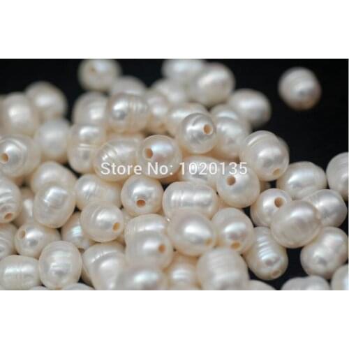 100pcs freshwater pearl white growth veins egg nature 9-13mm beads wholesale discount loose