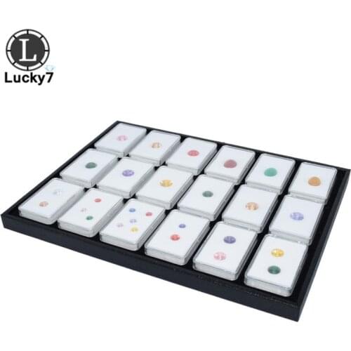18pcs Diamond Box Jewelry Display Tray Stone Storage Case Gem Box Jewelry Holder Gemstone Organizer Box