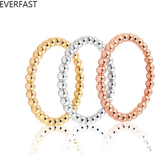 3pc/Set Cute Beads Ring Silver Gold Rose Gold Color Fashion Finger Rings Set Women Jewelry Accessories Free Shipping