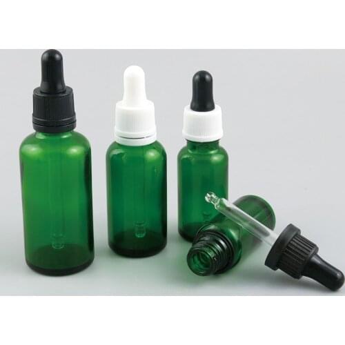 360 x 5ml 10ml 15ml 20ml 30ml 50ml 100ml Essential Oil Green Glass Bottle With Dropper For Liquid Reagent Pipette with Lock