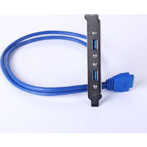 50cm Baffle Adapter 20 Pin to Dual Usb3.0 Baffle Extension Cable