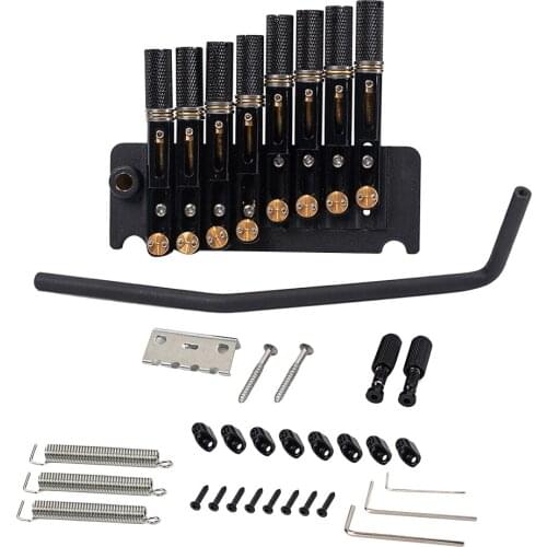 8 Strings Bridge with Whammy Bar Wrenches Springs Screws Studs Set for Headless Electric Guitars Parts