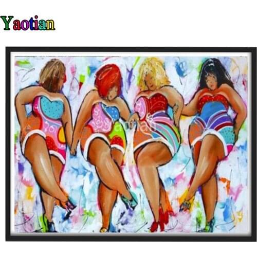 Diy diamond painting Fat Ladies Dancing Picture Of rhinestone mosaic cross stitch 5d embroidery full square round drill