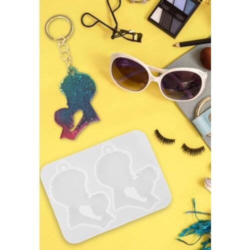 Keychain Epoxy Resin Mold Charm Jewelry Pendants Silicone Mould for Mothers DIY Decoration Tool molds for plaster designer