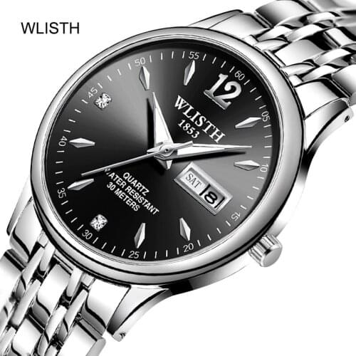 WLISTH Top Luxury Brand Men Sports Watch Male Casual Full steel Date Wristwatches Mens Quartz watches Dress relogio masculino