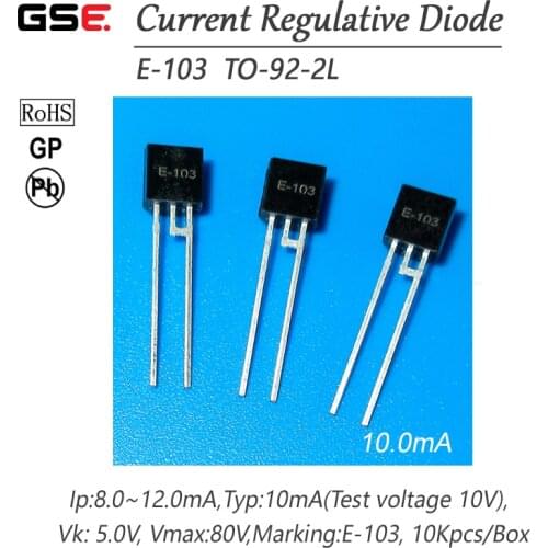 E-103T 10.0MA TO-92-2L CRD / CURRENT REGULATIVE DIODE NEW 10PCS/LOT