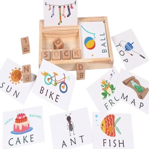 Spelling Words Game Kids Early Educational Toys for Children Learning Wooden Toys Montessori Education Toy