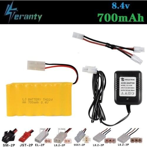 M Model ) Ni-CD 8.4v 700mah Battery + 8.4v Charger For Rc toy Car Tank Train Robot Boat Gun AA 8.4v Rechargeable Battery Pack