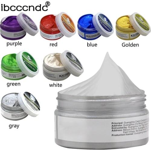 Fashion Unisex Colorful Hair Wax Dye One-time Molding Paste 7 Colors Available BLUE Burgundy Grandma Gray Green Hair Dye Wax