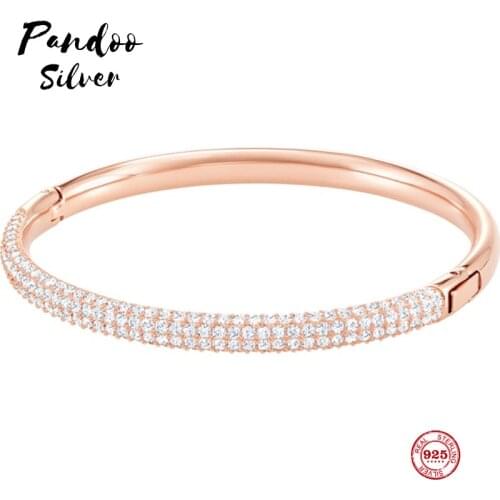 Fashion Charm Pure 925 Silver Original 1:1 Copy, Simple Design Slim And Exquisite Wild Bracelet Female Luxury Jewelry Gifts