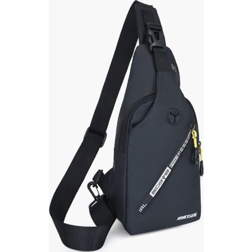 Men Crossbody Bags Small Sling Mens Chest Bag Shoulder Water Resistant Travel Bag for man with Earphone Hole Usb Charging