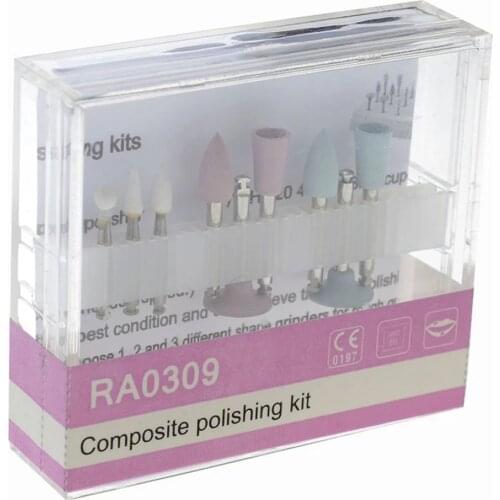 9pcs/set Dental Composite Polishing For Low Speed Handpiece Contra Angle Kit RA0309 Oral Hygiene Teeth Polishing Kits