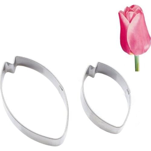 2 PCS Tulip Flower Cutters Set For Cake Decorating Sugarcraft Fondant Baking Tools Bakeware