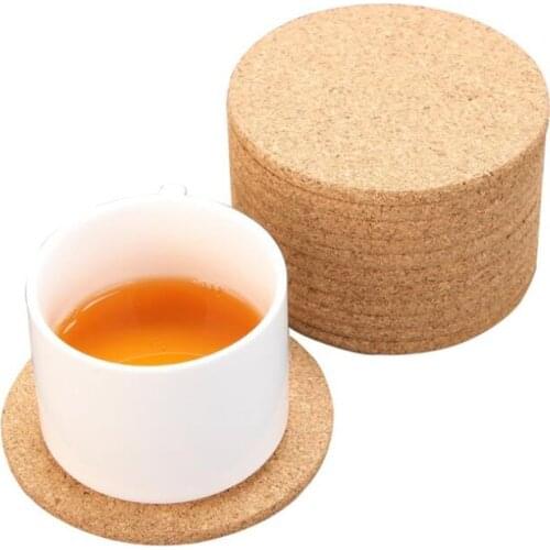 Natural Coffee Cup Mat Round Wood Heat Resistant Cork Coaster Mat Tea Drink Pad Table Decor LX8821