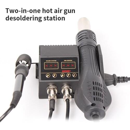 750W SMD Rework Soldering Station 2 in 1 hot air soldering iron LCD Digital display welding station for BGA PCB IC Repair 8898