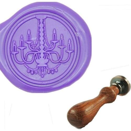 Chandelier Wax Seal Stamp, Brass Head with Wooden Handle, Wedding Invitation Wax Seal Sealing