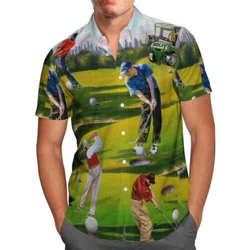 Golf 3D Print Beach Hawaiian 2021 Summer Shirt Short Sleeve Shirt Sports Streetwear Oversized 5XL Camisa Social Chemise Homme