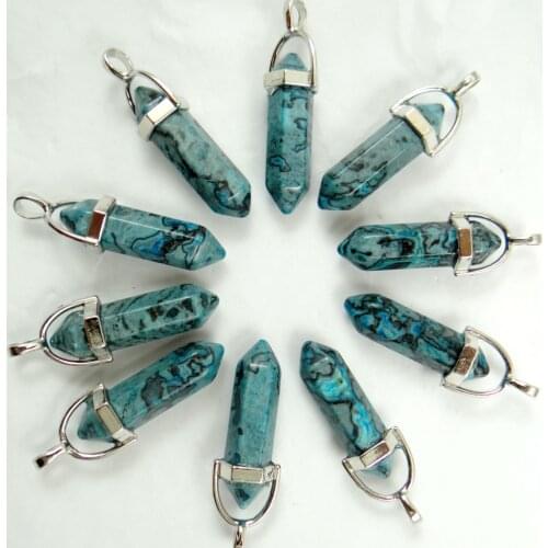 Natural stone Crazy agates crystal Quartz pillar Pendants & necklaces making Jewelry fashion mixed charm Point pendant 24pcs/lot