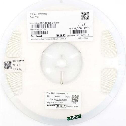 SDFL1608S5R6KTF 0603 5.6uH(5R6) ±10% 0603 5mA SDFL1608S6R8KTF 6.8uH(6R8) ±10% 0603 5mA SMD inductor