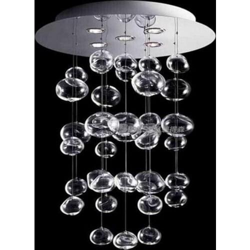 Modern minimalist creative LED living room ceiling lamp Restaurant bedroom study lamp Bubble ball glass chandelier led lighting