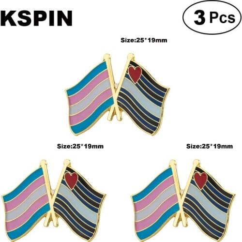 Transgender pride & Leather Pride Lapel Pin Brooches Pins Flag badge Brooch Badges