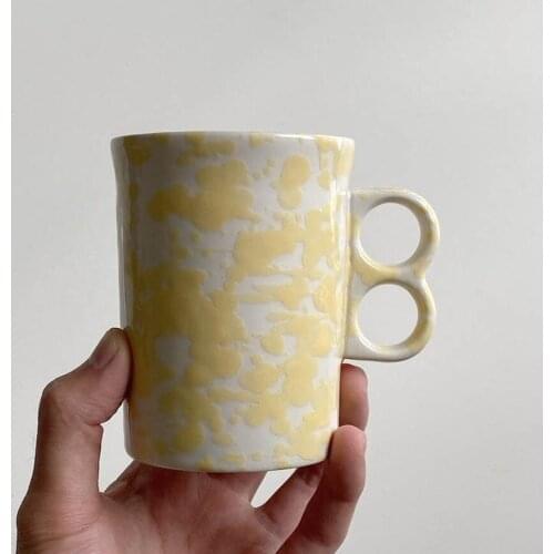 Unique Ceramic Mug Print Cute Coffee Office Milk Creative Reusable Breakfast Handmade Mugs Ethiopian Coffee Cup Set Saba Brief