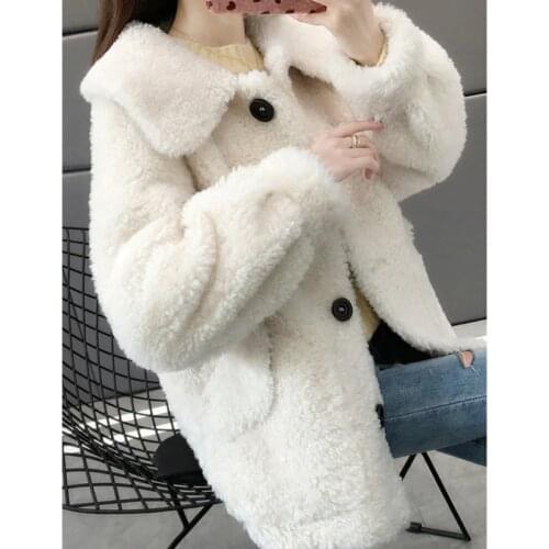 Cozy Faux Lamb Wool Fleece Coats Autumn Winter Warm Fur Jacket Women Casual Coats Ladies Loose Pocket Outerwear