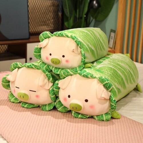Japanese Kawaii Cabbage Pig Plush Toys Cartoon Anime Figure Piggy Cute Animal Pillow Kids Stuffed Doll Cushion Gift for Girls