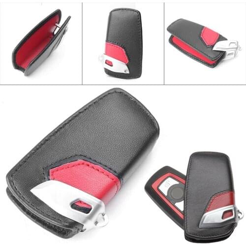 1Pcs Leather Car Key Case Shell For BMW 2 3 5 7 Series X5 X6 Car Key Fob Cover Blade Shape Protector Auto Accessories