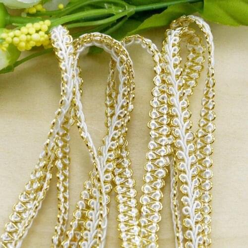10Meters Gold Curve Lace DIY Clothes Accessories Wedding Craft Centipede Braid Sewing Lace Ribbon Dentelle Ruban Galons Mercerie