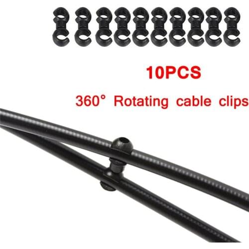 10pcs Bike Brake Line Pipe Conversion Adapter Oil Tube Bicycle S-style Clips Buckle Holes Gear Cable Housing Guides