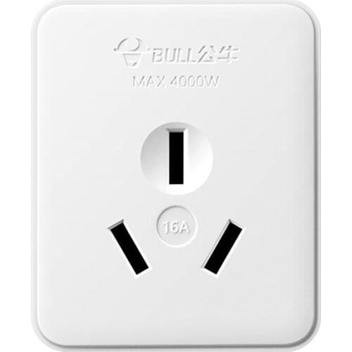 16 Amp China 3 Flat Pin Wall Surface Mount Power Socket For Heavy Loading Air Con Water Heater AC100~250V