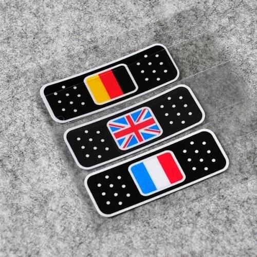 2pcs Car Styling Vinyl Decals Band Aid Hurt National Flag Italy Germany France China Phone Helmet Stickers