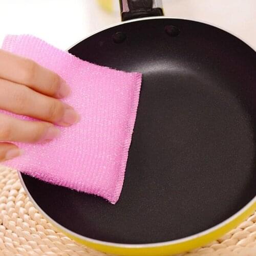 4 Pcs/Set Hot Sale Kitchen Nonstick Oil Scouring Pad Oil Cleaning Cloth Washing Towel Brush Bowl Cloth Sponge Kitchen Gadgets