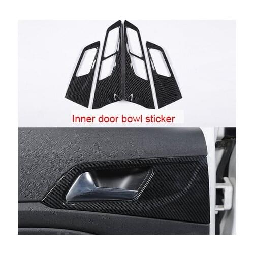 For Peugeot 408 2014-2019 carbon fiber Inner door bowl sticker 4pcs